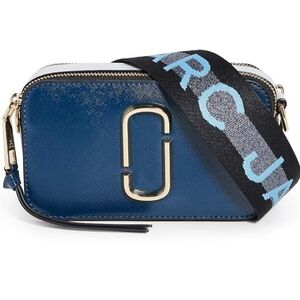 Marc Jacobs Navy Crossbody Bag with Gold Accents